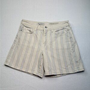 Pilcro Anthropology Size 27 Cream Jean Shorts with Subtle Stripes